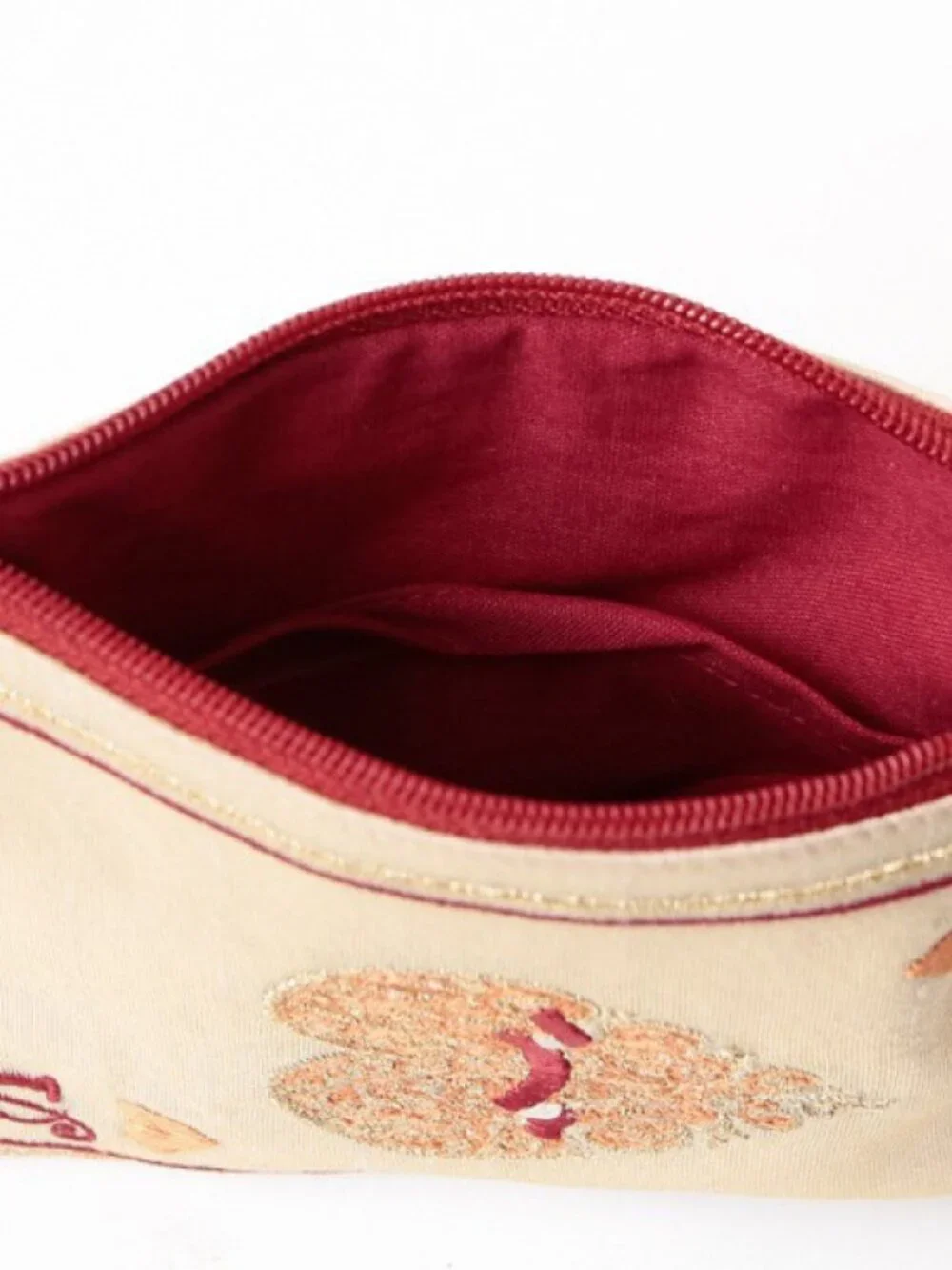 Bohemian Embroidered Poker Pattern Cosmetic Bag Makeup Bag, Heart Pattern